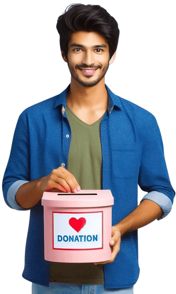 Volunteer with Donation Box - Bassein Urdu Education Society