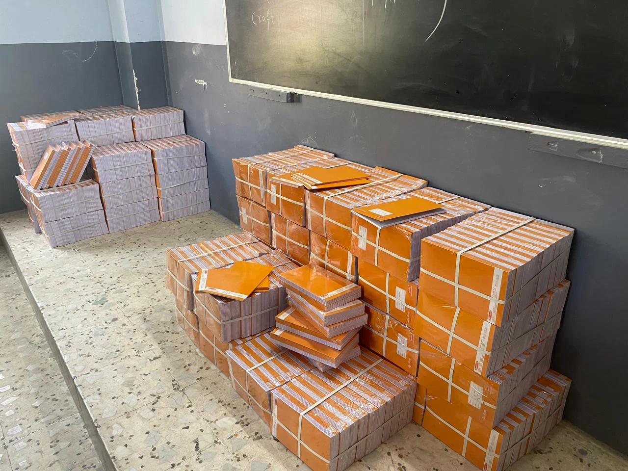Stacked Notebooks Ready for Distribution